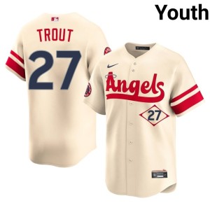 City Connect Cream Youth L.A. Angels Mike Trout #27 MLB Jersey 693257-993