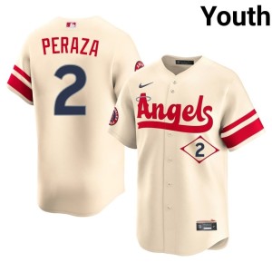 City Connect Oswald Peraza Los Angeles Angels Cream Youth #2 New Jersey 631120-738
