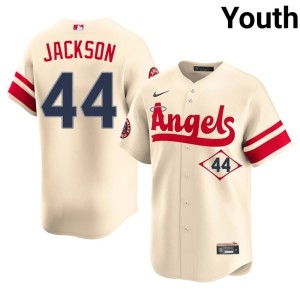City Connect Youth #44 California Angels Reggie Jackson Official Cream Jersey 879969-312