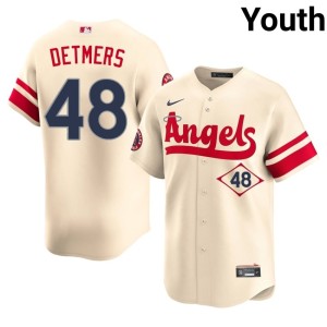 City Connect 2026-27 The Halos Youth Reid Detmers Cream #48 Jerseys 310413-666