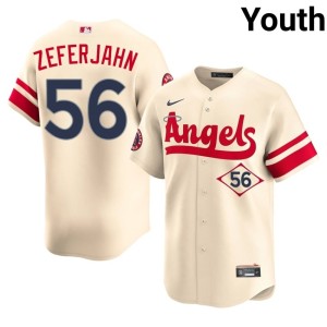 City Connect Youth Replica #56 The Wings Ryan Zeferjahn Cream Jersey 163082-125
