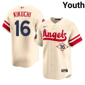City Connect Cream Los Angeles 2026 #16 Yusei Kikuchi Youth Jerseys 539690-658