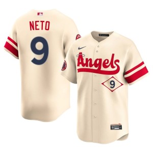 City Connect #9 Zach Neto Los Angeles Embroidery Men Cream Jersey 117980-120